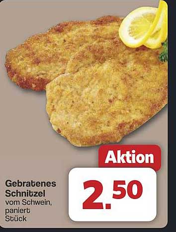Gebratenes Schnitzel vom Schwein, paniert Stück