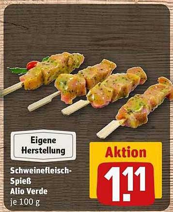 Schweinefleisch-Spieß Alio Verde - eigene Herstellung