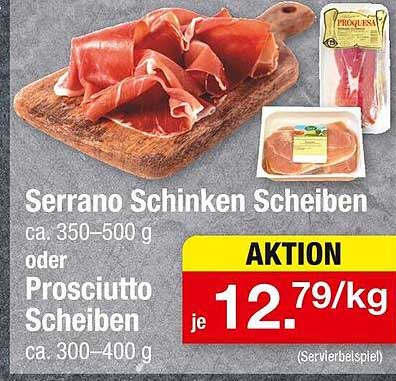 Serrano Schinken Scheiben oder Prosciutto Scheiben
