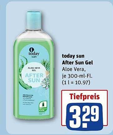 today sun After Sun Gel Aloe Vera, je 300-ml-Fl.