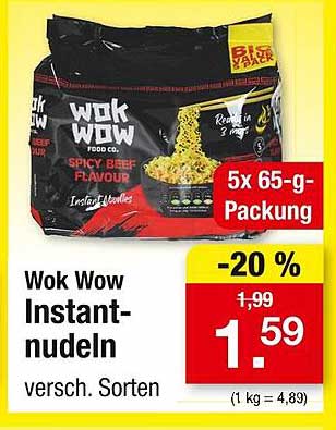 Wok Wow Instantnudeln - Verschiedene Sorten