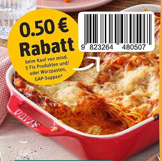 0,50 € Rabatt beim Kauf von mindestens 5 Fix Produkten und/oder Würzpasten, GAP-Suppen*