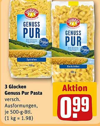 3 Glocken Genuss Pur Pasta – vielseitige Teigwaren zum kleinen Preis