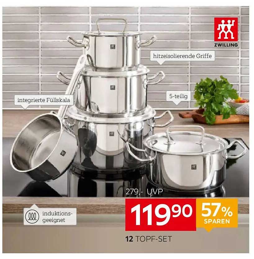 5-teiliger Topf-Set von ZWILLING - jetzt nur 119,90 €