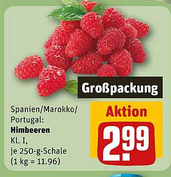 Aktion: Himbeeren Kl. I, je 250-g-Schale für 2,99