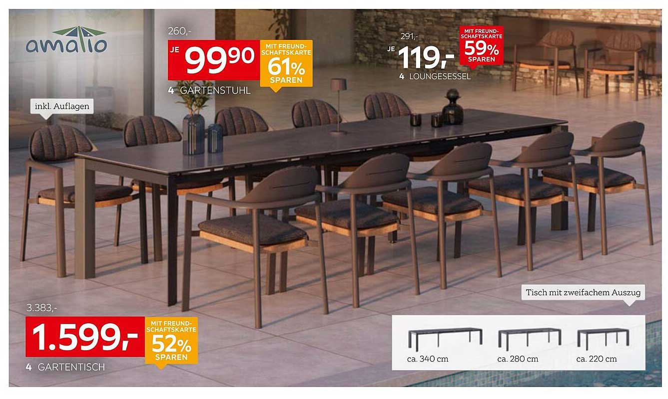 Amalio Gartenstuhl und Loungesessel Set