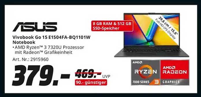 ASUS Vivobook Go 15 E1504FA-BQ1101W Notebook