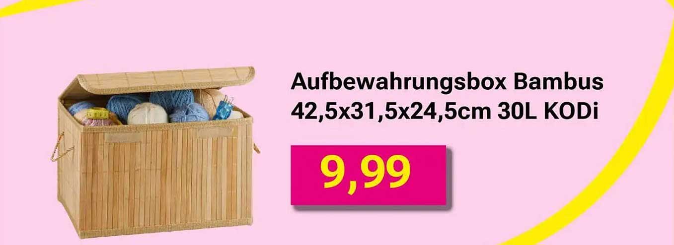 Aufbewahrungsbox Bambus 42,5x31,5x24,5cm 30L KODi
