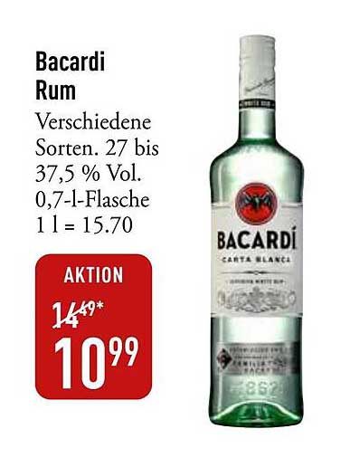 Bacardi Rum - Verschiedene Sorten