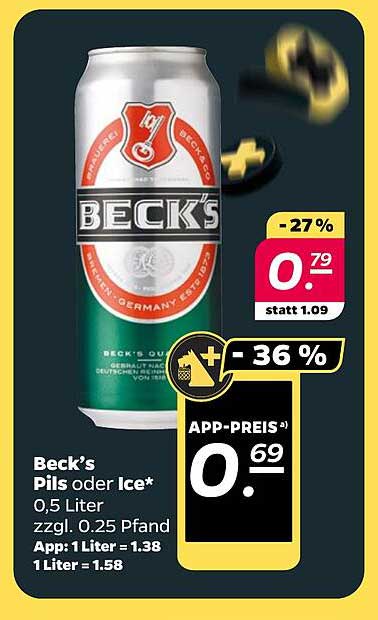 Beck's Pils oder Ice 0,5 Liter