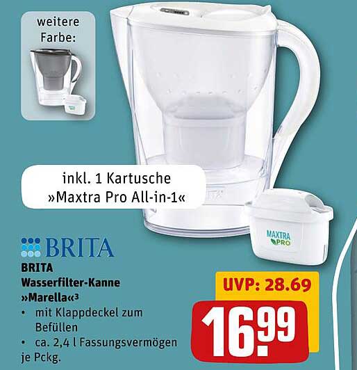 BRITA Wasserfilter-Kanne »Marella« inkl. 1 Kartusche »Maxtra Pro All-in-1«