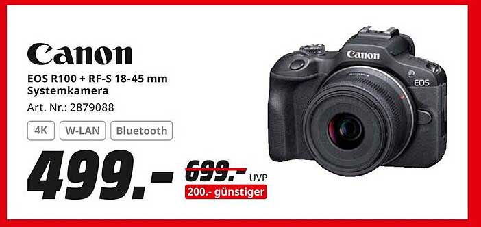 Canon EOS R100 + RF-S 18-45 mm Systemkamera