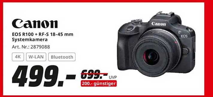 Canon EOS R100 + RF-S 18-45 mm Systemkamera