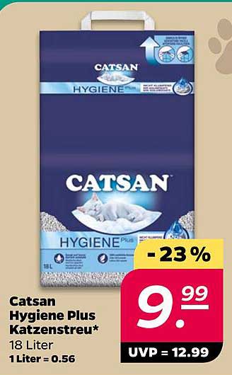 Catsan Hygiene Plus Katzenstreu 18 Liter