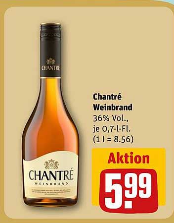 Chantre Weinbrand, 36% Vol., je 0,7 l-Fl.