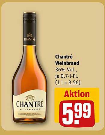 Chantre Weinbrand 36% Vol., je 0,7-l-Fl.