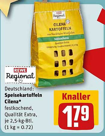 Cilena Speisekartoffeln 2,5 kg - Festkochend