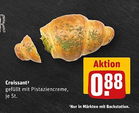 Croissant gefüllt mit Pistaziencreme, je St.
