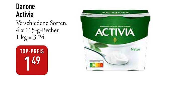 Danone Activia - 4 x 115-g-Becher für nur 1,49 €