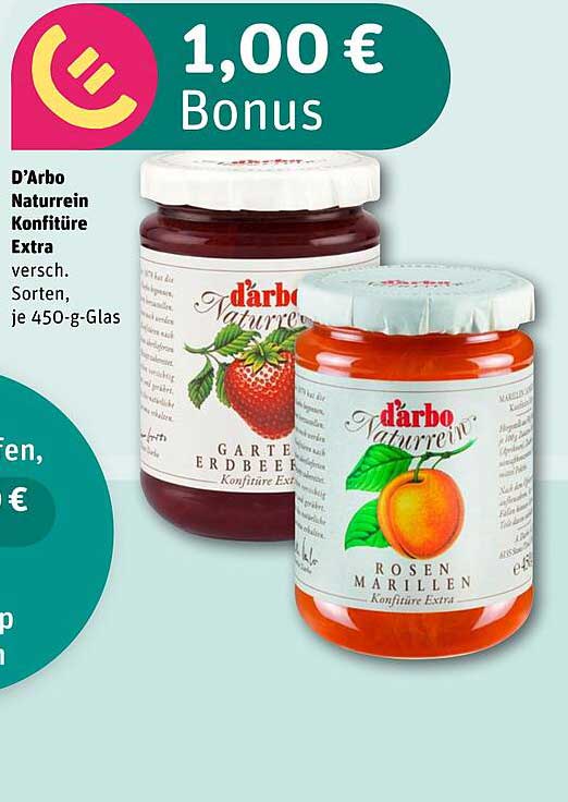 D'Arbo Naturrein Konfitüre Extra – verschiedene Sorten, je 450-g-Glas