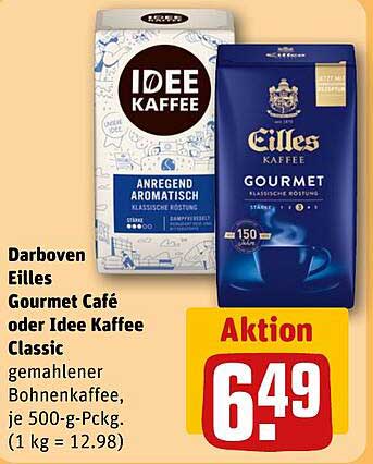 Darboven Eilles Gourmet Café oder Idee Kaffee Classic, 500-g-Packung