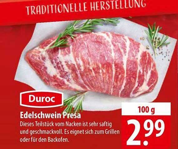 Duroc Edelschwein Presa - 100 g für nur 2,99 €