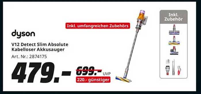 Dyson V12 Detect Slim Absolute Kabelloser Akkusauger