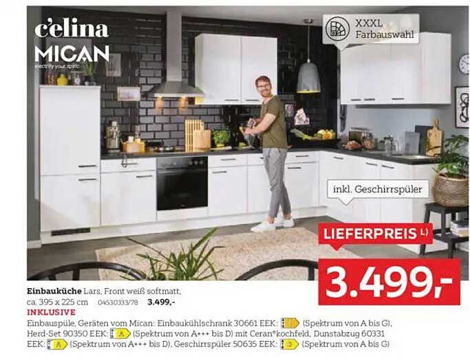 Einbauküche Lars, Front weiß matt