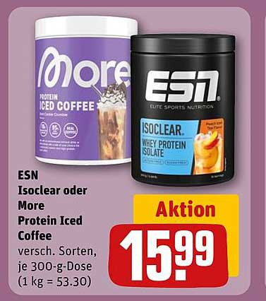 ESN Isoclear oder More Protein Iced Coffee 300-g-Dose