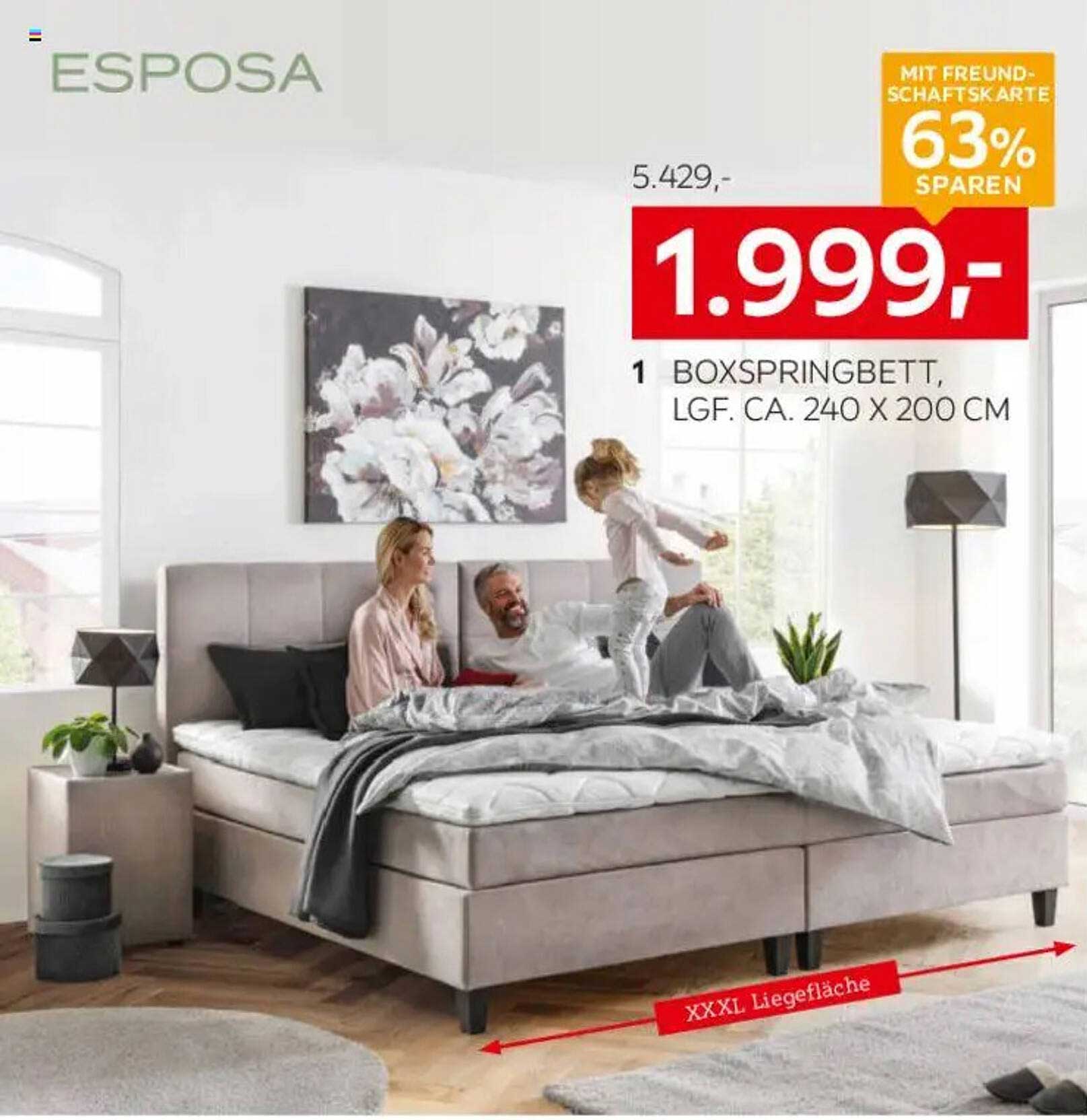 ESPOSA Boxspringbett 240 x 200 cm