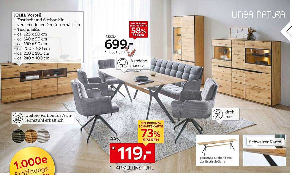 Ess Tisch und Armlehnstuhl von LINEA NATURA