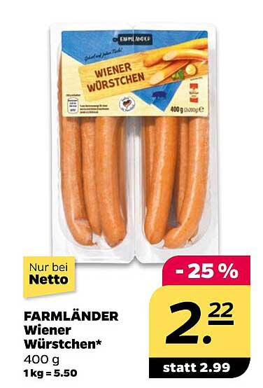 FARMLÄNDER Wiener Würstchen* 400 g