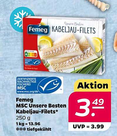 Femeg MSC Unsere Besten Kabeljau-Filets 250 g