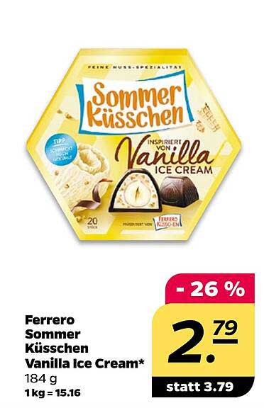 Ferrero Sommer Küsschen Vanilla Ice Cream 184 g