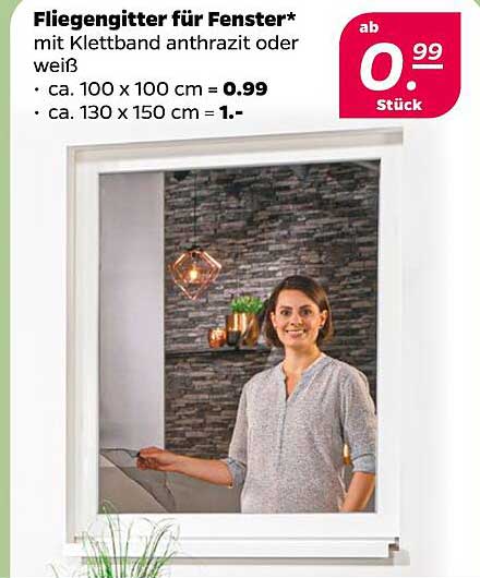 Fliegengitter für Fenster mit Klettband anthrazit oder weiß
