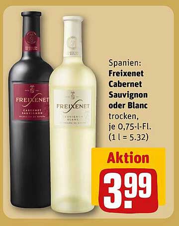 Freixenet Cabernet Sauvignon oder Blanc trocken 0,75 l für nur 3,99 €