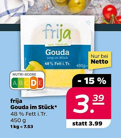 frija Gouda im Stück 450 g