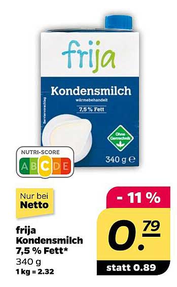 frija Kondensmilch 7,5 % Fett* 340 g