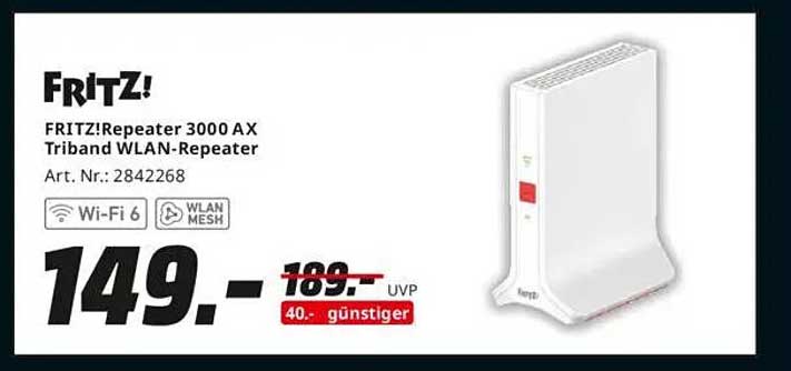 FRITZ!Repeater 3000 AX Triband WLAN-Repeater