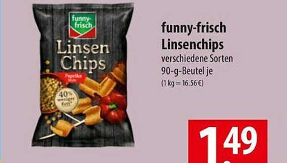 funny-frisch Linsenchips verschiedene Sorten 90-g-Beutel je