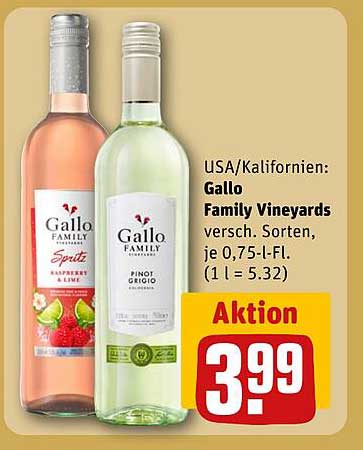 Gallo Family Vineyards Wein – 0,75 l Flasche für nur 3,99 €