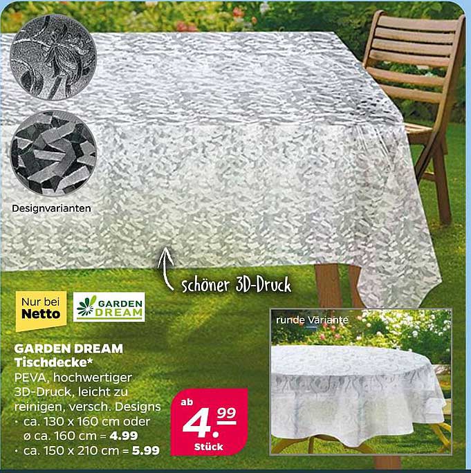 GARDEN DREAM Tischdecke* - PEVA, hochqualitativer 3D-Druck