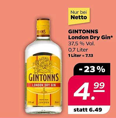 GINTONNS London Dry Gin 0,7 Liter