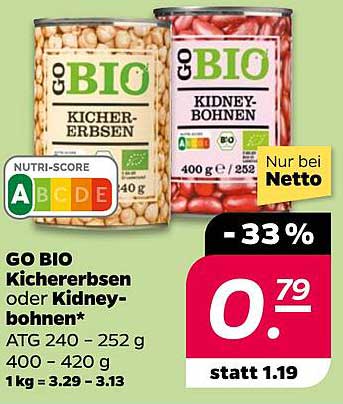 GO BIO Kichererbsen oder Kidneybohnen