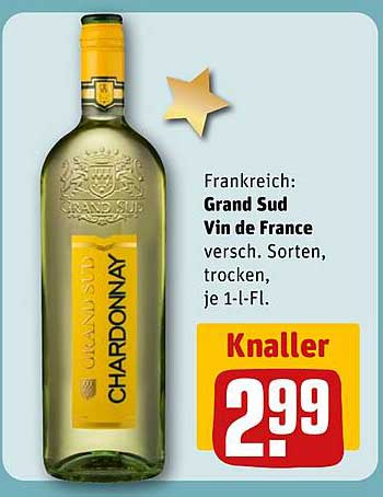 Grand Sud Vin de France Chardonnay 1-Liter-Flasche