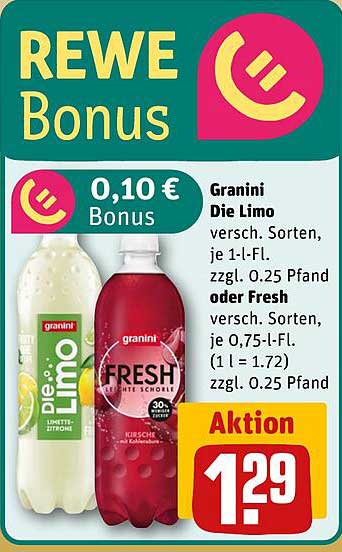 Granini Die Limo und Fresh – Erfrischung zum kleinen Preis!