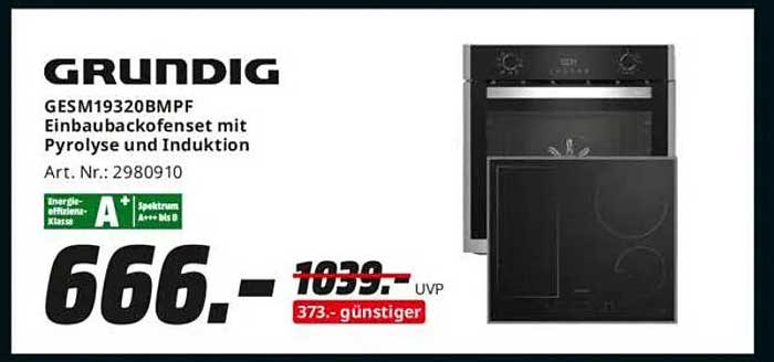 Grundig GESM19320BMPF Einbaubackofenset mit Pyrolyse und Induktion