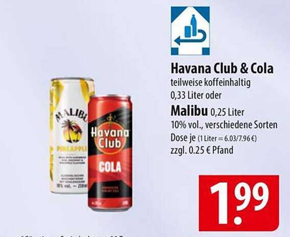 Havana Club & Cola und Malibu – erfrischende Genusskombination