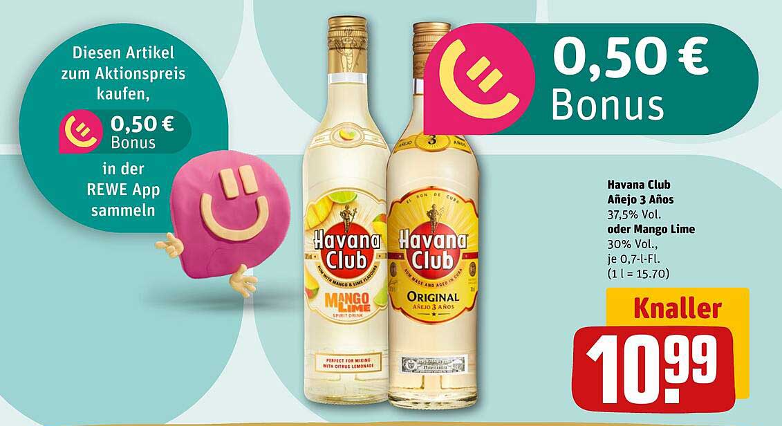 Havanna Club Añejo 3 Años 0,7l oder Mango Lime Spirit Drink 0,7l