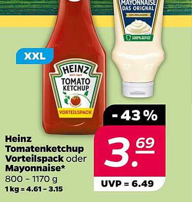 Heinz Tomatenketchup Vorteilspack oder Mayonnaise